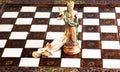 Stylized chess. Chessboard with white and black kings