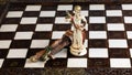 Stylized chess. Chessboard with white and black kings