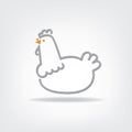 Stylized chicken, vector illustration