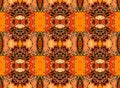 Stylized chinese floral seamless pattern on hot tones. Fashionable vector background.