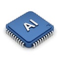 A stylized chip graphic with ai letters representing artificial intelligence technology Royalty Free Stock Photo
