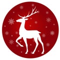 Stylized Christmas deer decorated with snowflakes