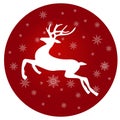 Stylized Christmas deer decorated with snowflakes