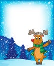 Stylized Christmas deer theme image 2 Royalty Free Stock Photo