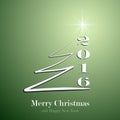 Stylized Christmas tree on decorative green background