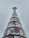 Stylized Christmas tree on a metal structure