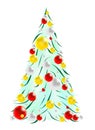 Stylized Christmas tree with white