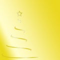 Stylized Christmas tree on a yellow background