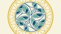 Stylized Circular Pattern with Triangular Segments, vector design Generative AI Royalty Free Stock Photo