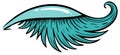 Stylized closed eye with long dramatic turquoise eyelashes vector illustration Royalty Free Stock Photo