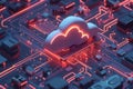 Stylized Cloud Above Main Chip Royalty Free Stock Photo