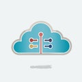 Stylized Cloud Computing Circuit Icon Royalty Free Stock Photo