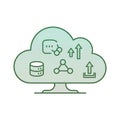 Cloud computing icon with a tree like shape. It contains symbols Royalty Free Stock Photo