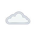 Stylized Cloud Design with Striped Border - Weather Icon, Data Storage Symbol, Isolated Graphic Royalty Free Stock Photo