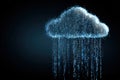 Stylized Cloud Icon with Binary Code Rain Data Storage Symbol Royalty Free Stock Photo