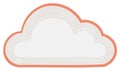 Stylized cloud icon with layered line art design for technology and data storage concepts Royalty Free Stock Photo