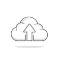 Cloud icon with upward arrow symbolizing data upload or transfer Royalty Free Stock Photo