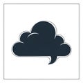 A stylized cloud icon resembling a speech bubble, colored in dark blue with white outlining. The Royalty Free Stock Photo