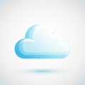 Stylized cloud icon in soft blue tones against a gradient background. The cloud shape Royalty Free Stock Photo