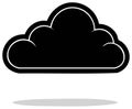 Stylized cloud illustration featuring a bold black silhouette with a clean white outline and soft drop shadow Royalty Free Stock Photo