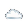 Stylized Cloud Outline with Layered Lines and Subtle Gradient Detail Royalty Free Stock Photo