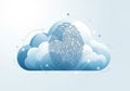 A stylized cloud with a prominent fingerprint pattern overlaid Royalty Free Stock Photo