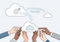 A stylized cloud, symbolizing collaboration in cloud computing or data Royalty Free Stock Photo