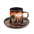Mountain Coffee Cup Royalty Free Stock Photo