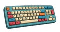 A stylized, colorful computer keyboard features a unique design and color scheme. Royalty Free Stock Photo