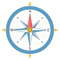 Stylized compass illustration with red needle pointing North for direction and exploration Royalty Free Stock Photo
