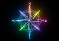 A stylized compass rose against a Royalty Free Stock Photo