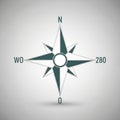 A stylized compass rose with a circular center and four main points indicated by Royalty Free Stock Photo