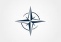 A stylized compass rose design featuring a four-pointed star with Royalty Free Stock Photo