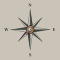 A stylized compass rose features eight points with alternating dark gray and light gray Royalty Free Stock Photo