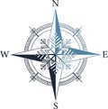 Winter Compass Rose Snowflake Design Royalty Free Stock Photo