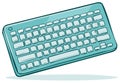 Stylized computer keyboard illustration in light blue with rectangular keys for digital design and technology themes Royalty Free Stock Photo