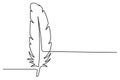 Stylized Continuous Line Drawing of a Flying Bird Feather Royalty Free Stock Photo