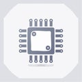 Stylized CPU Microchip Technology Icon Royalty Free Stock Photo