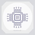 Stylized CPU Vector Illustration for Tech Concepts Royalty Free Stock Photo