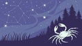 Stylized Crab Constellation in Starry Night Sky, vector design Generative AI Royalty Free Stock Photo