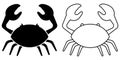 Stylized Crab Illustration Artistic Black White Designs with Various Features Royalty Free Stock Photo