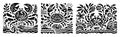Stylized crab illustrations with intricate patterns and marine elements Royalty Free Stock Photo