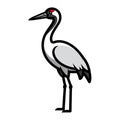 Stylized Crane Bird Vector Illustration Royalty Free Stock Photo