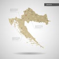 Stylized Croatia map vector illustration.