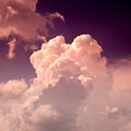 Stylized cumulus clouds at sunset