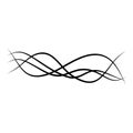 Stylized curved black lines forming abstract waveform minimal design pattern Royalty Free Stock Photo