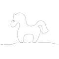 Stylized cute hors. Continuous One Line Drawing. Outline style. Vector illustration for decor, greeting cards, posters, prints for