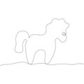 Stylized cute hors. Continuous One Line Drawing. Outline style. Vector illustration for decor, greeting cards, posters, prints for