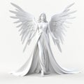 Stylized 3d Angel Character Pose On White Background