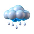 3D Cartoon Cloud with Raindrops Royalty Free Stock Photo